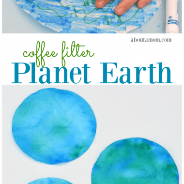 This coffee filter planet Earth craft is a great Earth Day craft for kids.