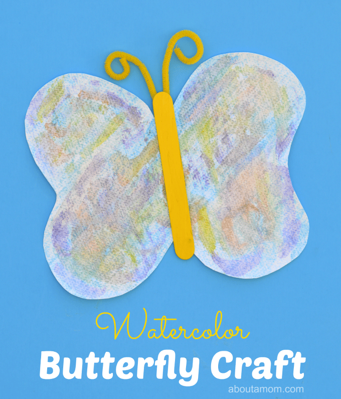 watercolor butterfly craft for kids