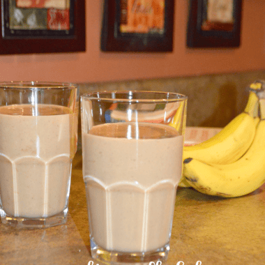 A Chocolate Peanut Butter Banana Breakfast Shake made with TruMoo Calcium Plus chocolate milk is a sure way to make sure they start the day right.