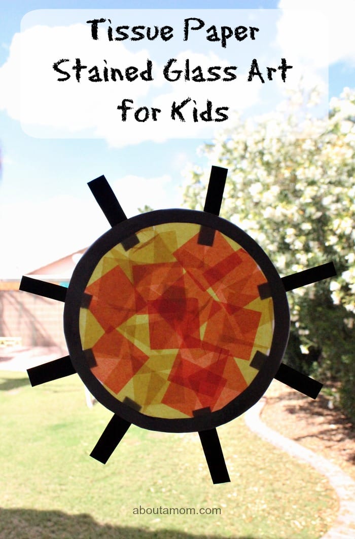 Tissue Paper Stained Glass Art for Kids
