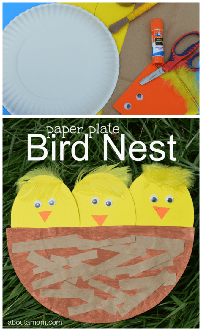 paper plate bird nest long collage 2