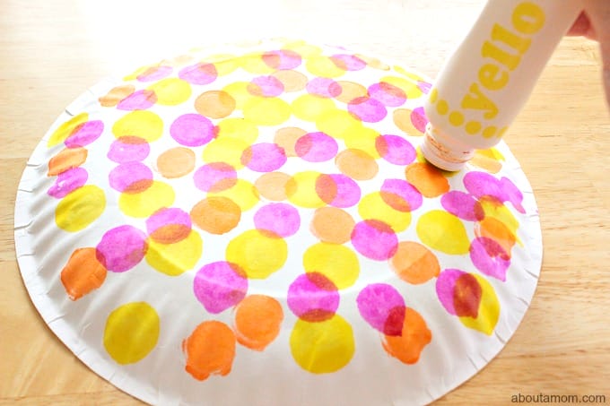Dot-Art Paper Plate Turtle FREE Printable, dot art