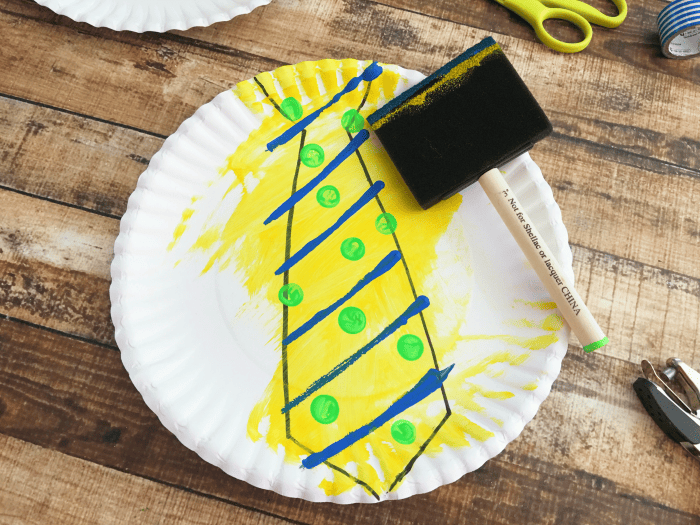 Paper Plate Tie Craft Steps Three and Four