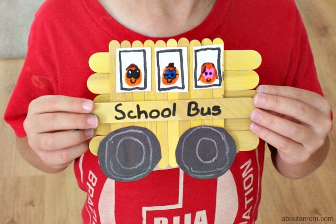 Easy Popsicle Stick School Bus Craft for Kids