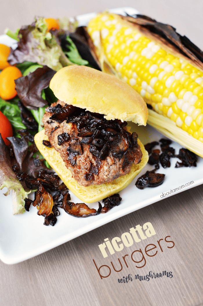 Ricotta Burgers with Mushrooms and Onions