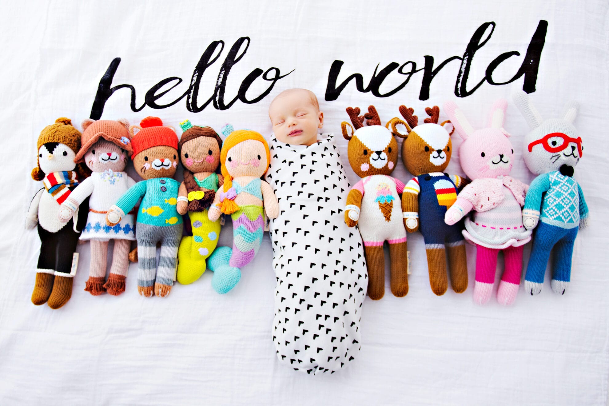 The purchase of each hand-knit and stuffed cuddle+kind doll feeds 10 hungry children in need, through a partnership with World Food Program USA.