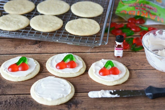 Cherry Sugar Cookies, frosted