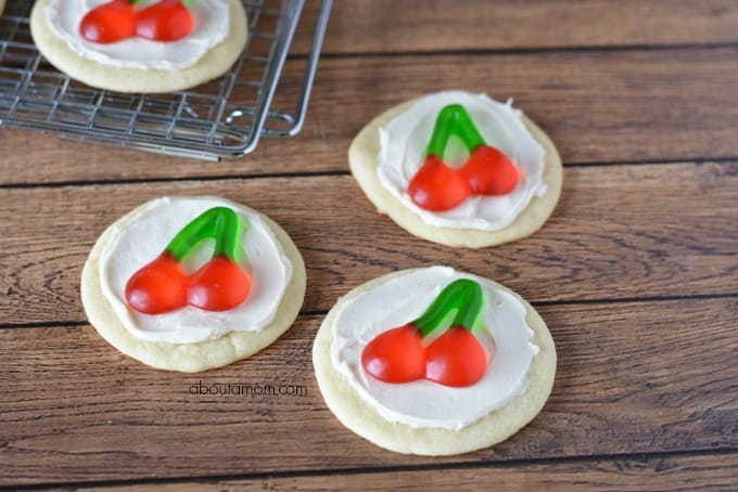 Cherry Sugar cookies with cherries on top