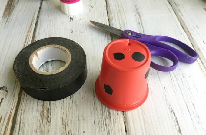 Ladybug craft made from a recycled k-cup
