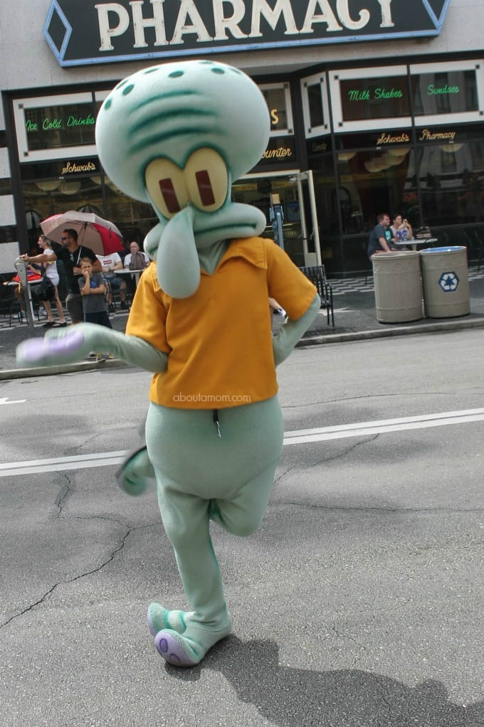 Squidward during the parade Making the Most of your Trip with kids to Universal Studios Orlando