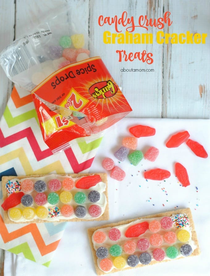 Fun to make, Candy Crush inspired graham cracker treats!