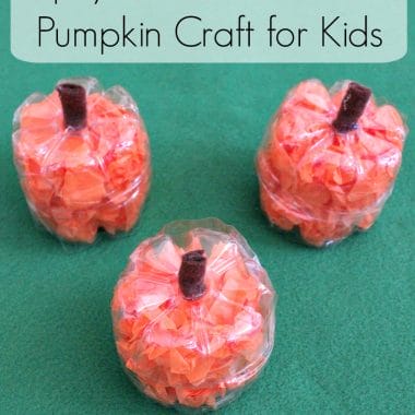 An upcycle craft project that we created for fall! These adorable little pumpkins are perfect for kids to use to decorate their bedrooms for fall or to use at your upcoming Harvest party.