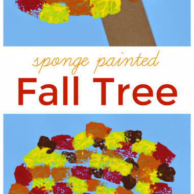 Bring fall colors alive with this sponge painted fall craft for kids.