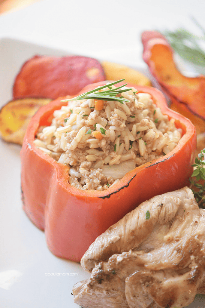 Roasted Turkey and Stuffed Peppers is a deliciously simple family meal that is also great for a casual get-together.