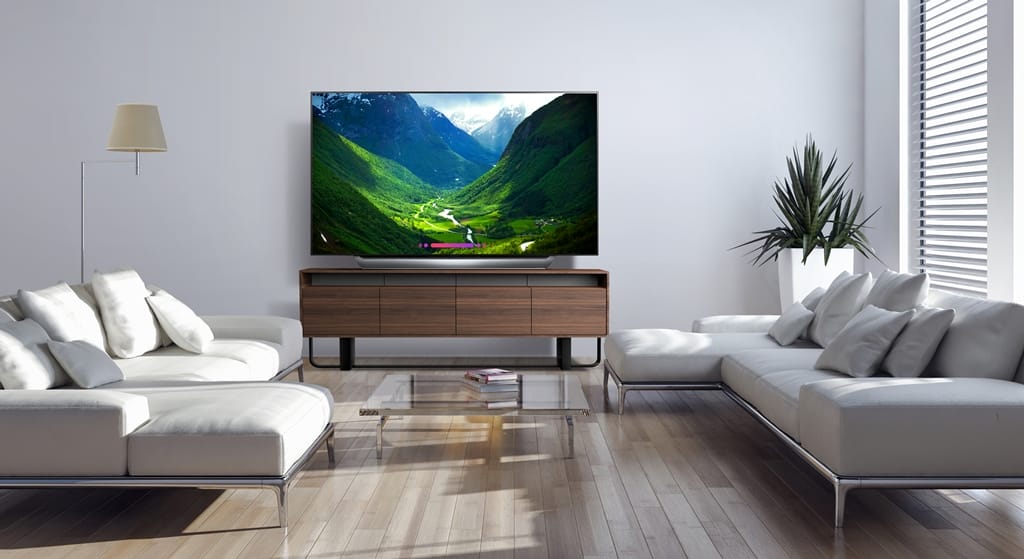 If you’re looking for a more immersive home theater experience, and a real WOW factor the 77’’ class LG OLED C8 TV steals the show. Watch 4K movies, sports, and TV in gorgeous Ultra HD level picture quality on the big screen.