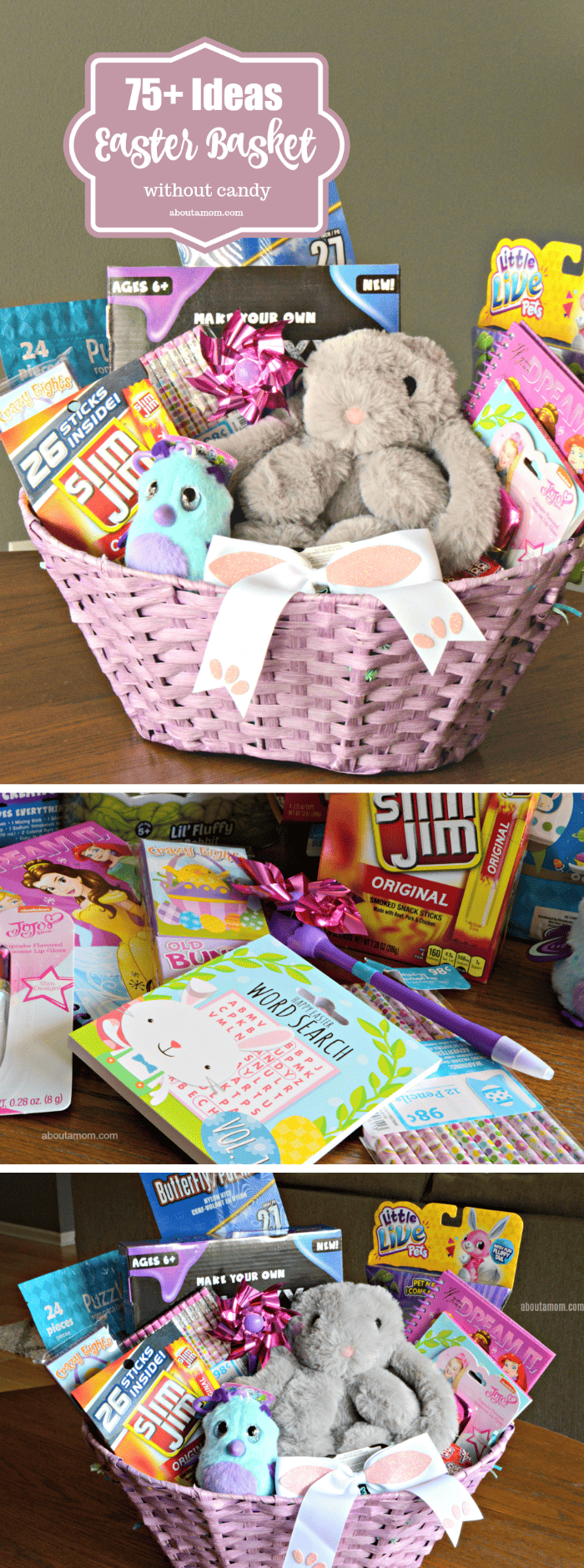 Are you trying to avoid sugar-crazed children this Easter? Here's a list of more than 75 Easter basket ideas without candy. Get ideas for non-candy Easter basket fillers for kids of all ages.
