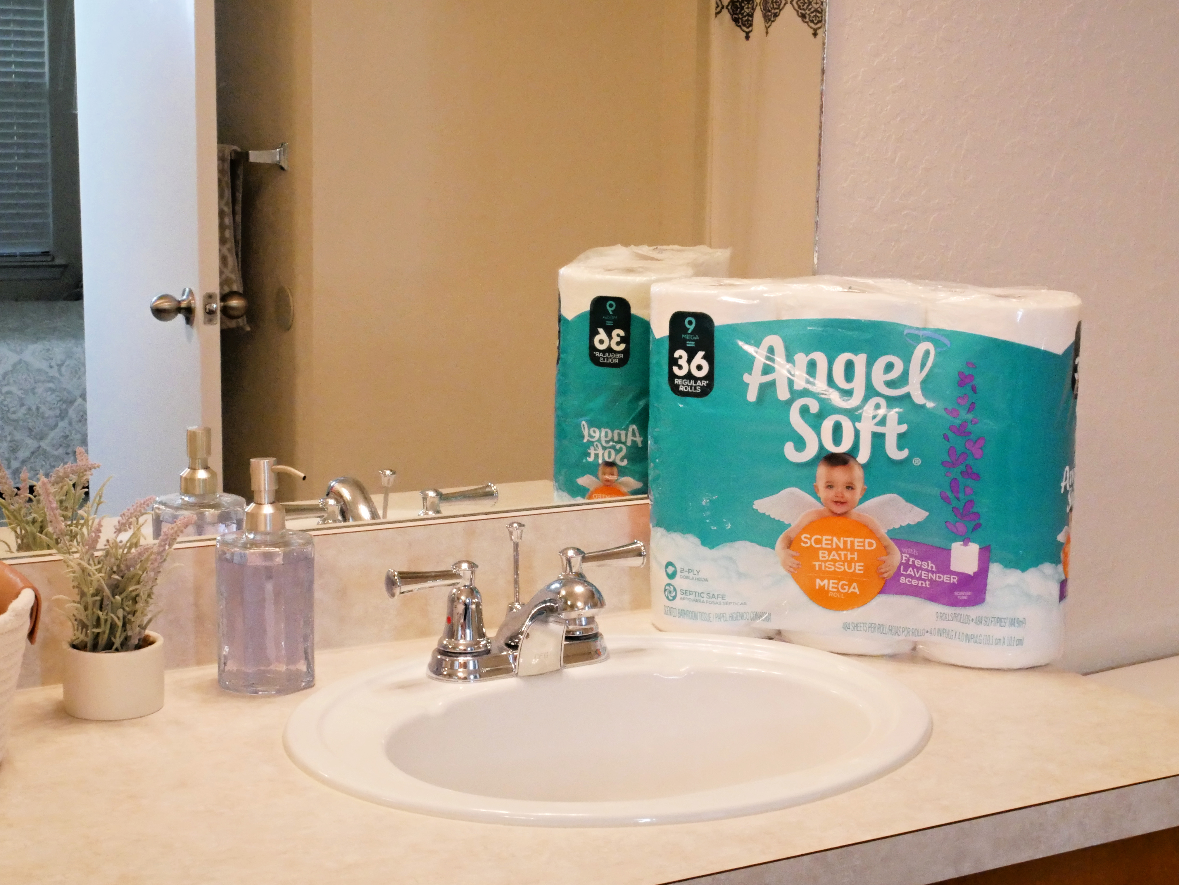 I am all about saving money however I can. Today, I have a new bathroom hack to share with you. And, if you like the scent of lavender as much as me you're going to especially love this money-saving bathroom hack. Ditch the spray and switch to Angel Soft® with Fresh Lavender Scent. The scented tube will leave your bathroom smelling great.