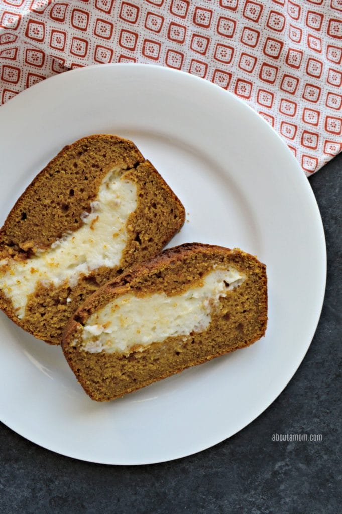 If you like pumpkin pie and cheesecake, you're totally going to love this cream cheese pumpkin bread. This cream cheese filled pumpkin bread is wonderful because it’s not over-the-top decadent. It’s just sweet enough, and goes perfectly with your morning coffee.