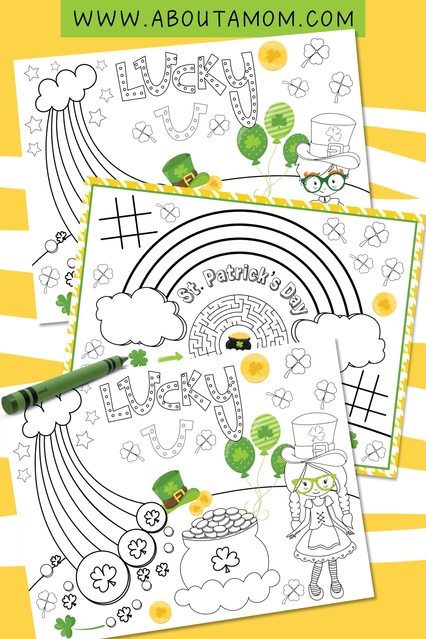 Are you looking for some fun St. Patrick's Day ideas for the kids? This free St Patrick’s Day Printable Activity Pack is an easy, fun way to keep kids of all ages entertained during St. Patrick’s Day classroom parties, family dinners, and neighborhood parties. 
