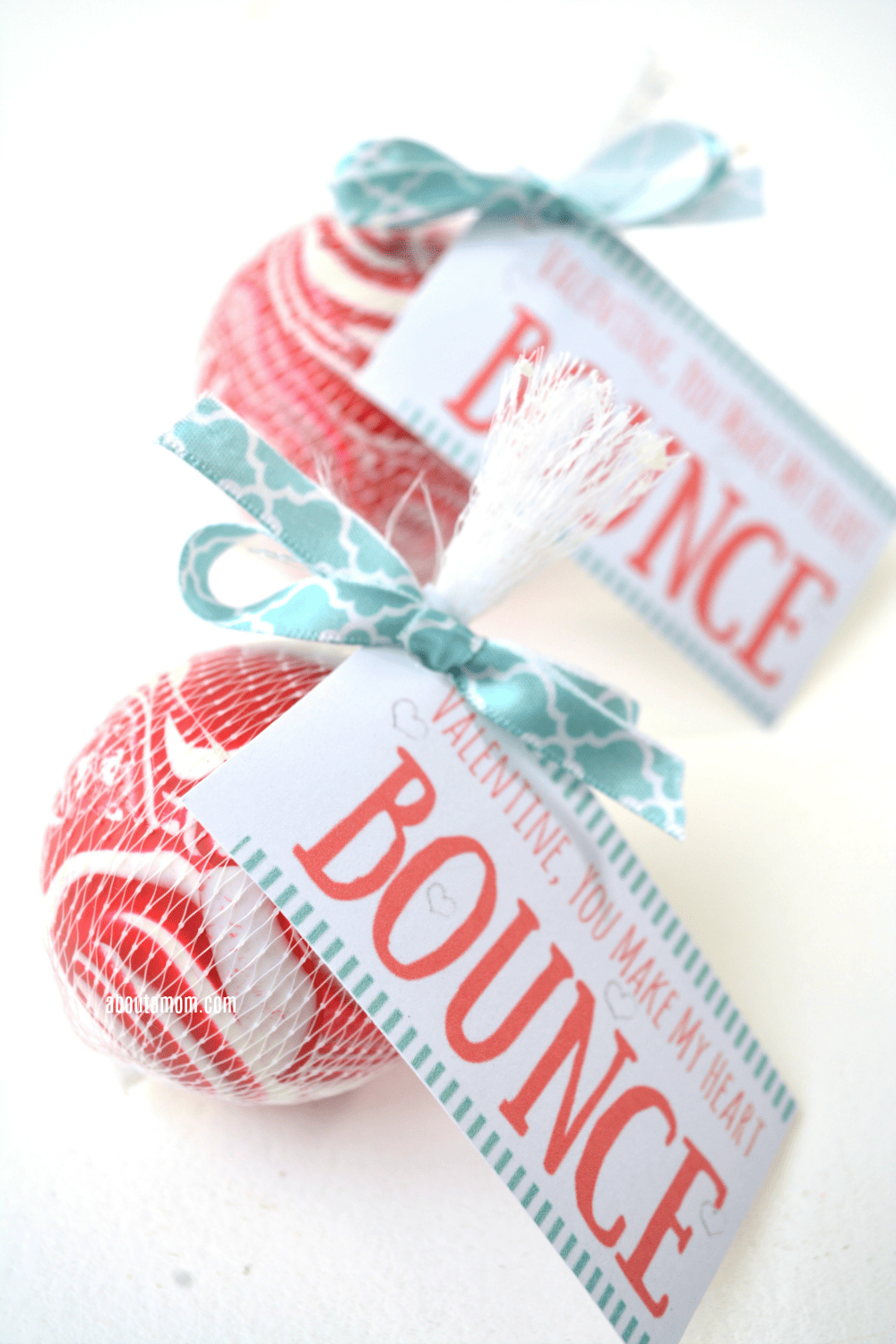 "You Make My Heart Bounce" printable Valentines are so much fun, and kids will enjoy the bouncy ball. They are inexpensive and incredibly simple to make.