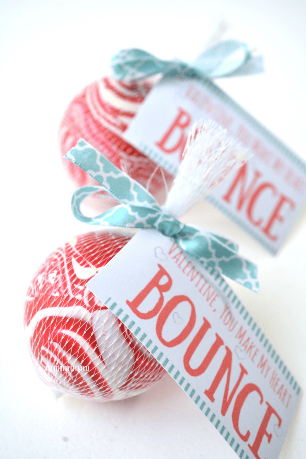 "You Make My Heart Bounce" printable Valentines are so much fun, and kids will enjoy the bouncy ball. They are inexpensive and incredibly simple to make. 