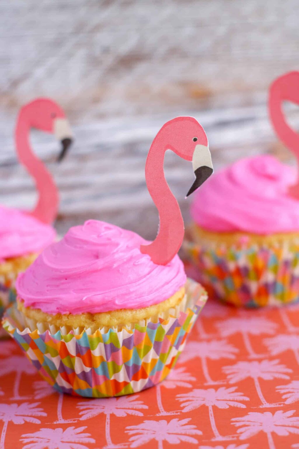 Flamingo Cupcakes with Printable Topper - About a Mom