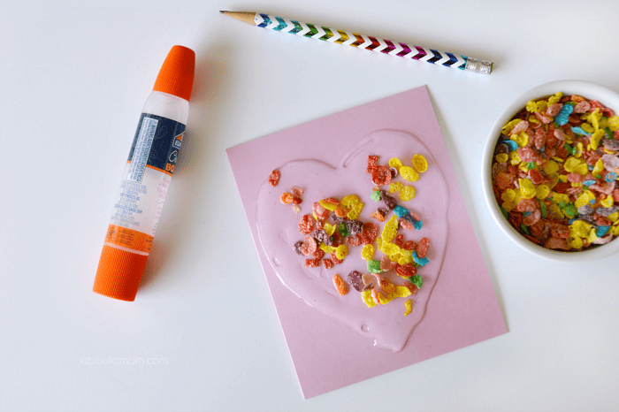 Make Valentine's Day more fun for kids with these colorful Fruity Pebbles Valentines and a cereal box mailbox to collect all your Valentine's Day cards.