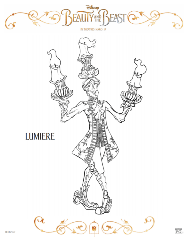 Lumiere Coloring Sheet