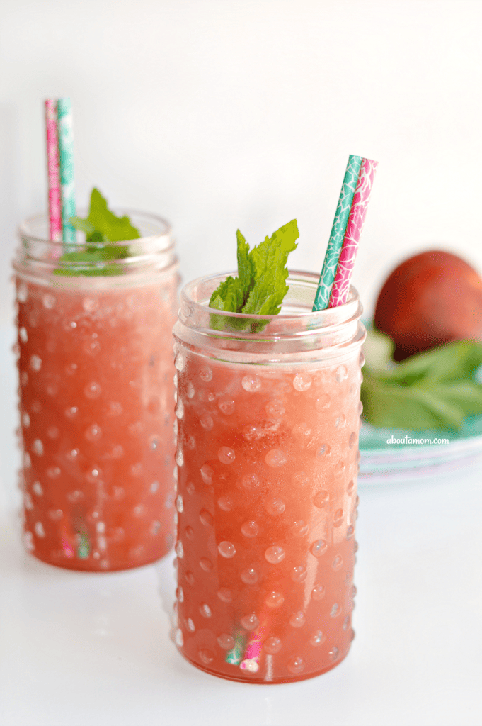 Georgia grown watermelons are perfect for this refreshing Watermelon, Nectarine and Mint Coolers recipe. This delicious and simple-to-make drink is a great summertime beverage. 