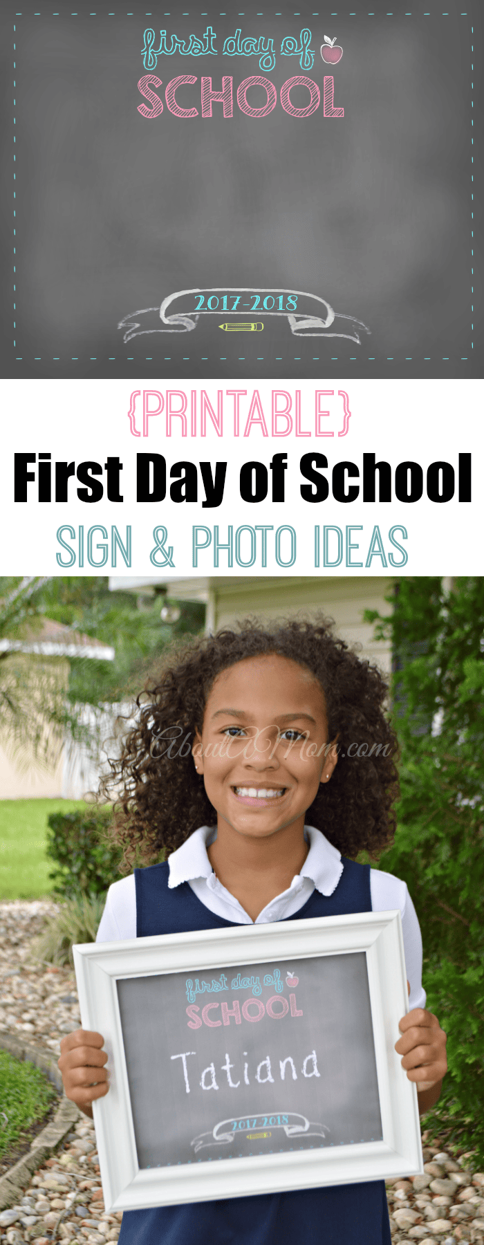 Make back to school memorable. Take pictures to document your child's first day of school using this free first day of school sign printable. 