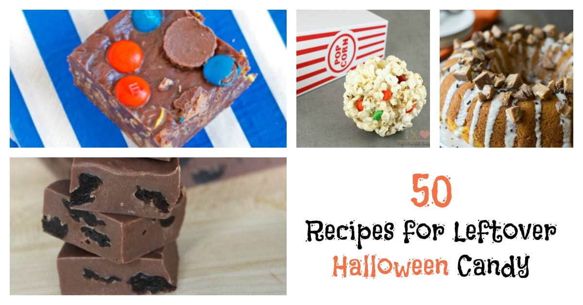 Use up leftover candy bars, candy corn, Skittles and more with these 50 recipes for leftover Halloween candy.