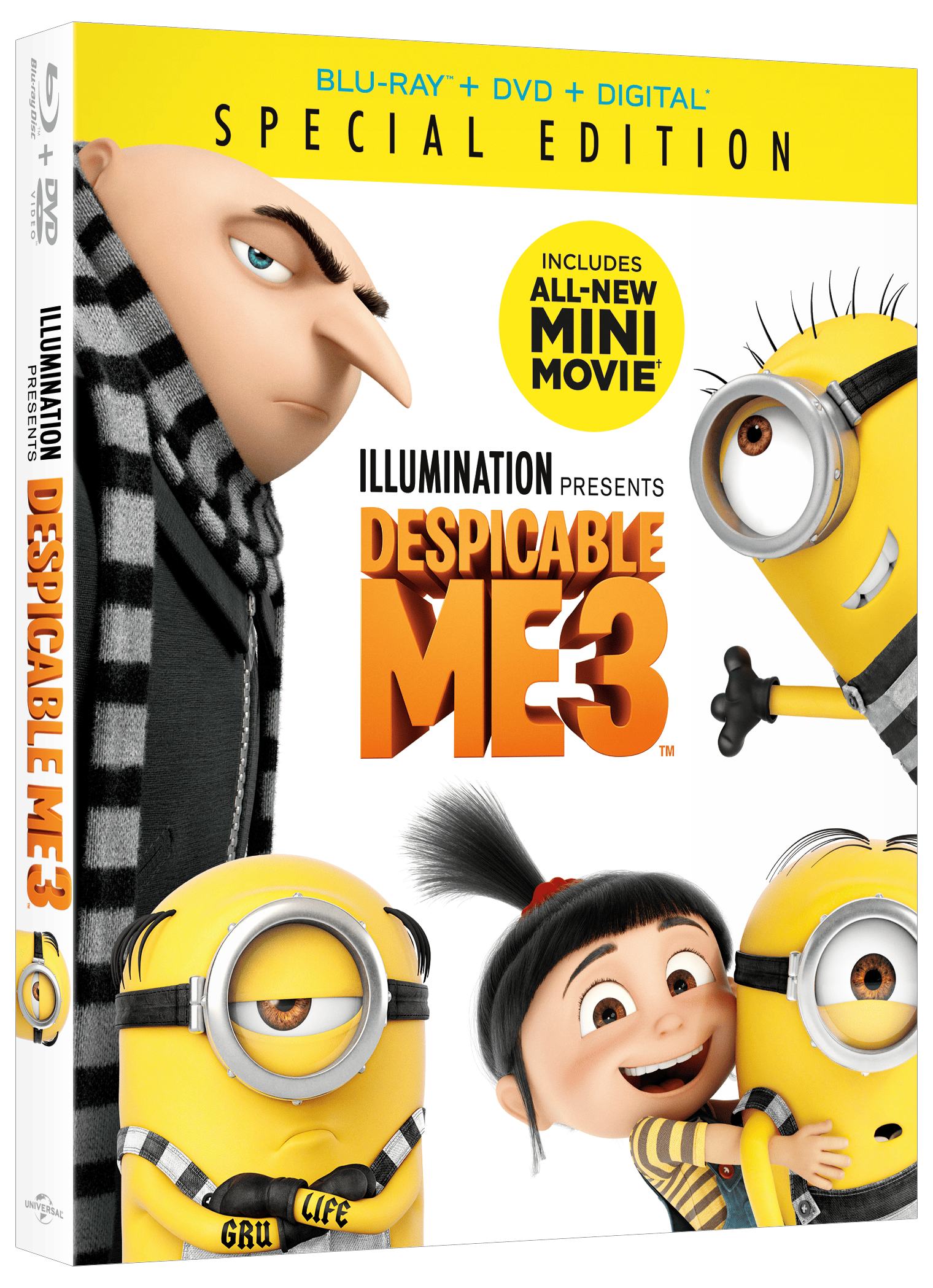 Despicable Me 3 Special Edition is available on Digital November 21st. Also, available on Blu-ray and DVD on December 5th.