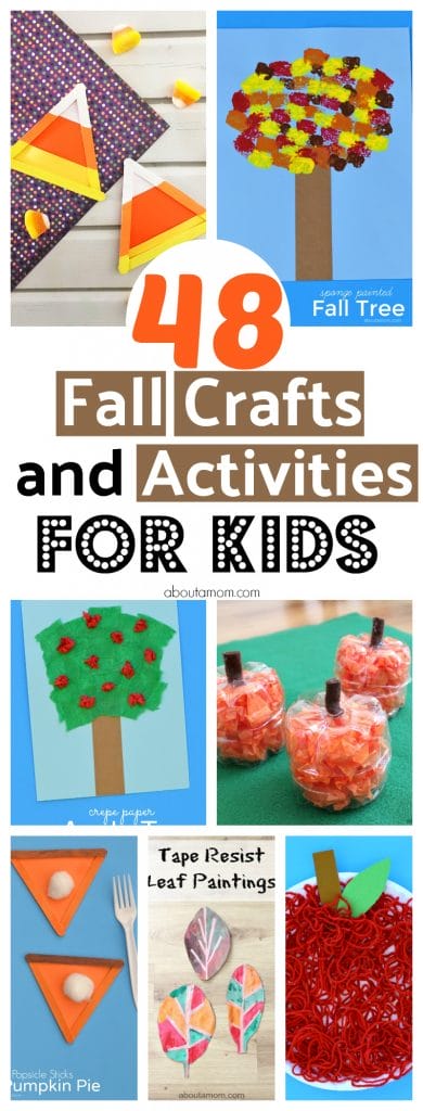 Fall is here and the weather is cooler. Looking for Fall activities for kids? Here are 48 Fall crafts and activities that kids will love.