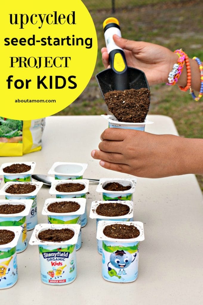 This upcycled seed starting project for kids uses Stonyfield® Organic Kids® multipack yogurt containers. The activity is educational, fun, and a great opportunity to teach kids about ways to lessen their environmental footprint. Also, inspire a love of gardening. It's a wondrous moment when that first seedling emerges!
