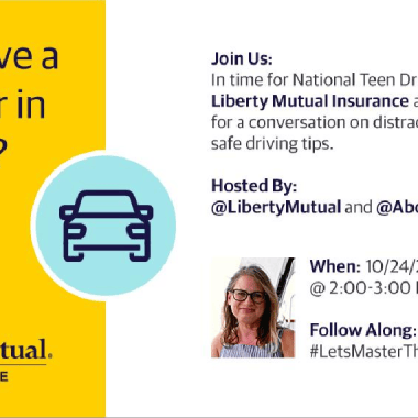 This week is National Teen Driver Safety Week. Do you have a teen driver and need some advice? Be sure to join my #LetsMasterThis Twitter chat with Liberty Mutual on Wednesday, October 24th at 2:00 pm ET.