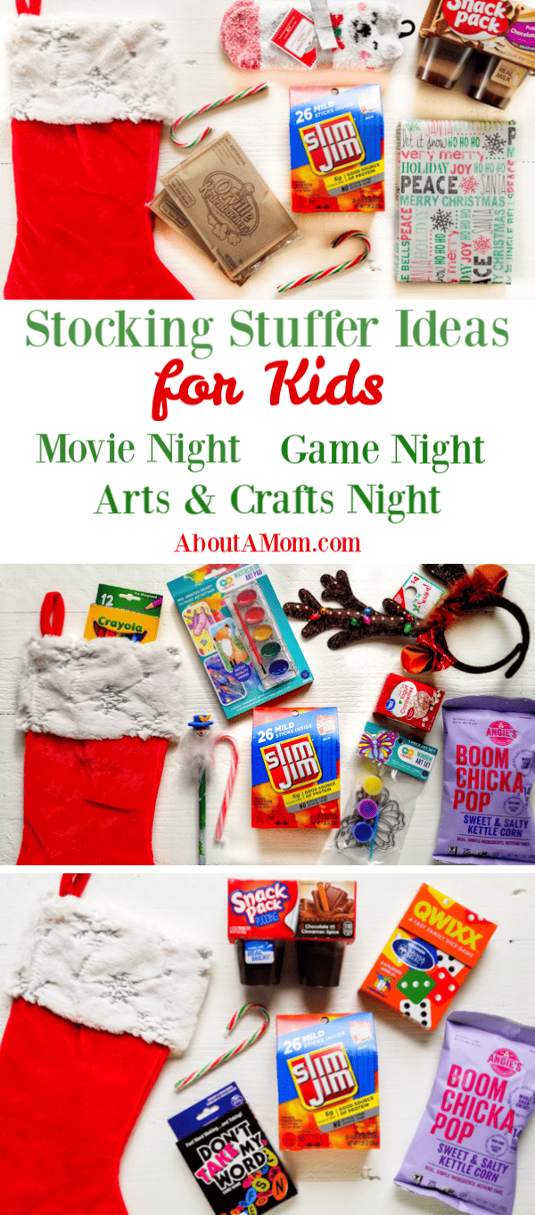 Movie Night, Game Night, and Arts & Crafts Night themed stocking stuffer ideas for kids. The holidays are here, which means gift-giving season is upon us! While it’s crucial to get all those must-have gifts and gadgets for your little ones, don’t forget about the stocking stuffers! Little things mean a lot which is why this year I'm putting some extra effort into choosing stocking stuffers for my family. I'll be filling their stockings with Slim Jim - the perfect on-the-go snack that everyone can agree on. Slim Jim gives that perfect pick-me-up boost without the sugar crash later.