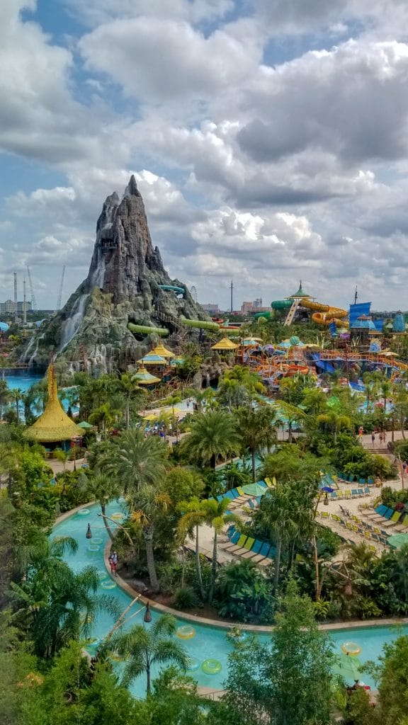 View of Volcano Bay water park