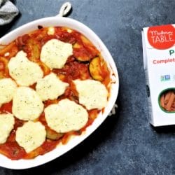 A simple casserole made with wholesome ingredients that the whole family will love. Layers of Modern Table® Penne, sauteed vegetables in marinara sauce, and a blend of cheeses. This delicious vegetarian lasagna casserole has the same flavors as lasagna, but can be made in a fraction of the time.
