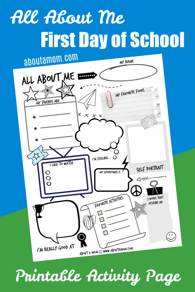 Free All About Me First Day of School Activity Printable