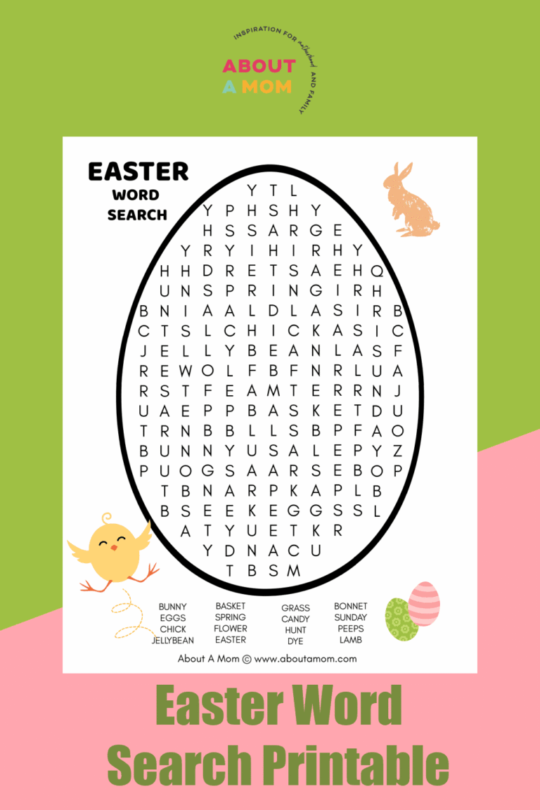 Free Easter Word Search Printable - About a Mom