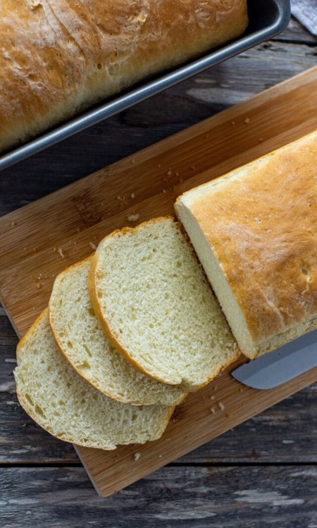sliced homemade sandwich bread