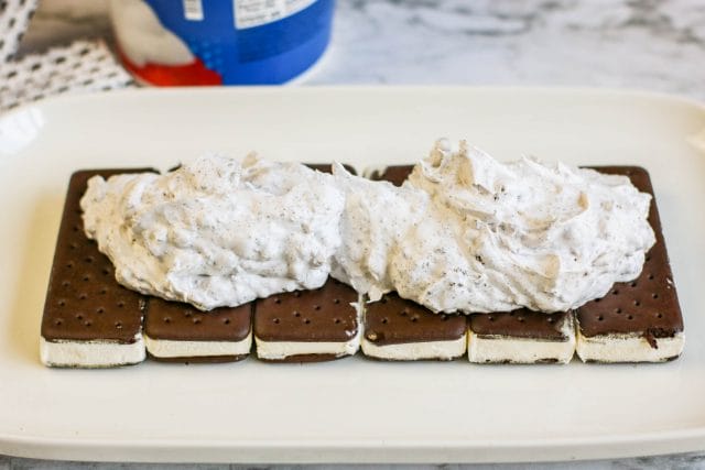 filling on top of ice cream sandwiches