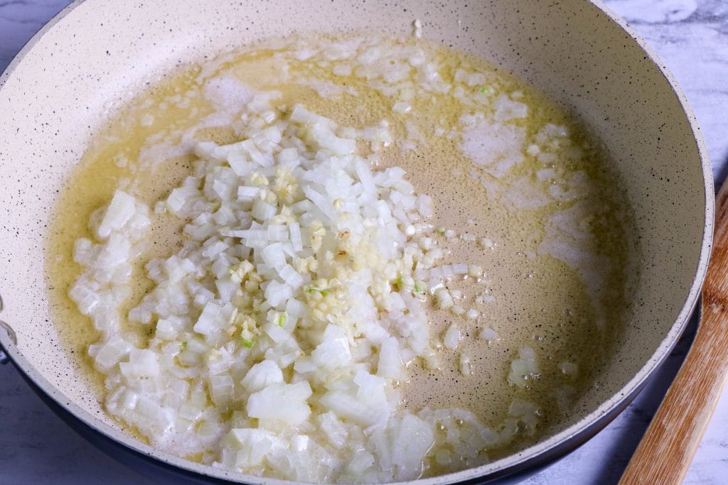 onions and butter in a pan