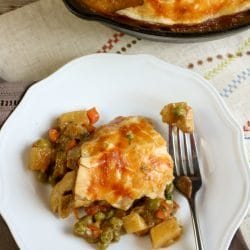 This savory, comforting and easy-to-make skillet chicken pot pie recipe is the perfect weeknight dinner.