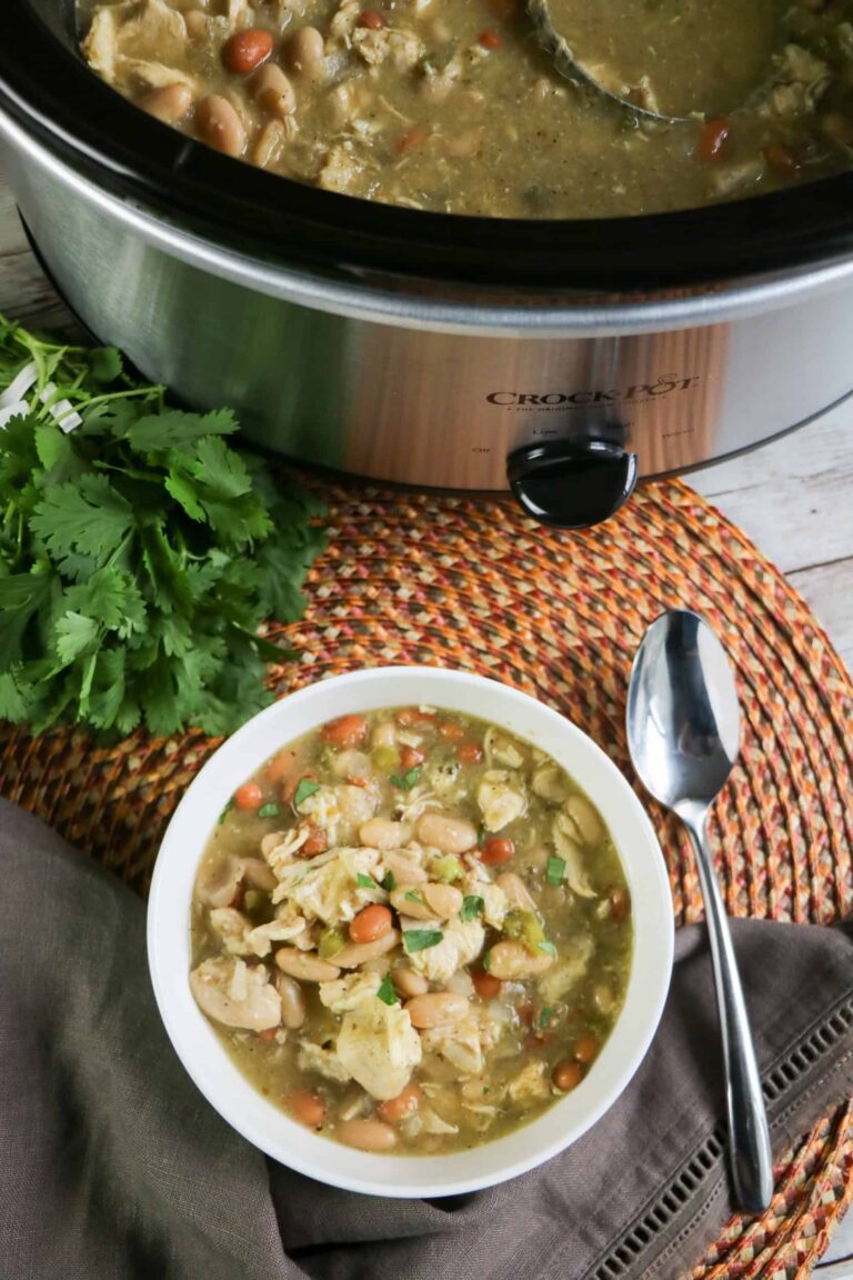 Slow Cooker White Chicken Chili About a Mom