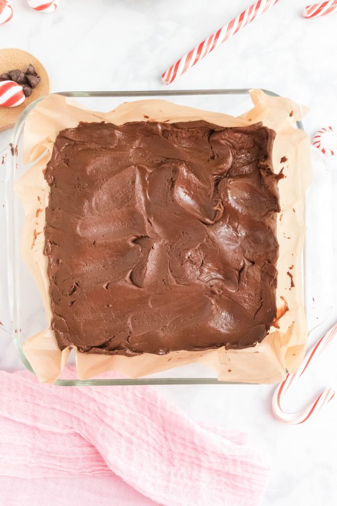 chocolate layer of peppermint fudge