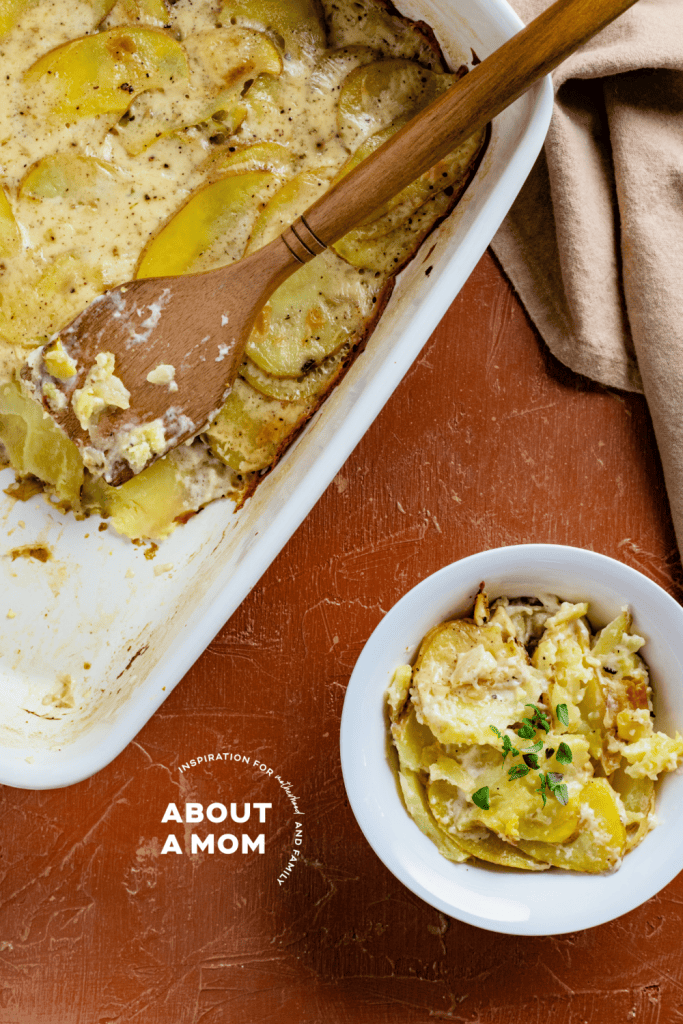 Scalloped Potatoes is such a classic side dish that pairs well with practically any type of meat. Scalloped potatoes are basically potatoes that are evenly sliced and then smothered in a seasoned cream sauce, before being baked to perfection.