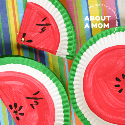Watermelon Paper Plate Fractions Activity
