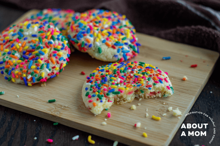 White Cake Mix Cookies with Rainbow Sprinkles