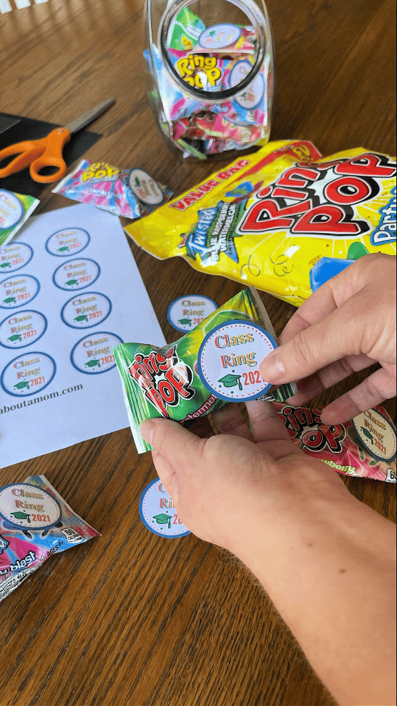 Ring Pop Class Ring Graduation Craft With Printable About A Mom